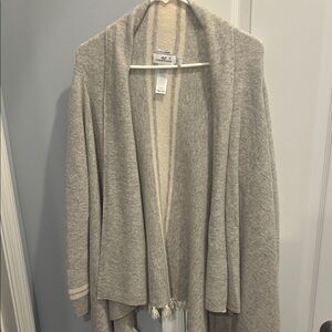 Vineyard Vines Light Gray Women's Cardigan Sweater Wrap W/ Merino Wool/Cashmere